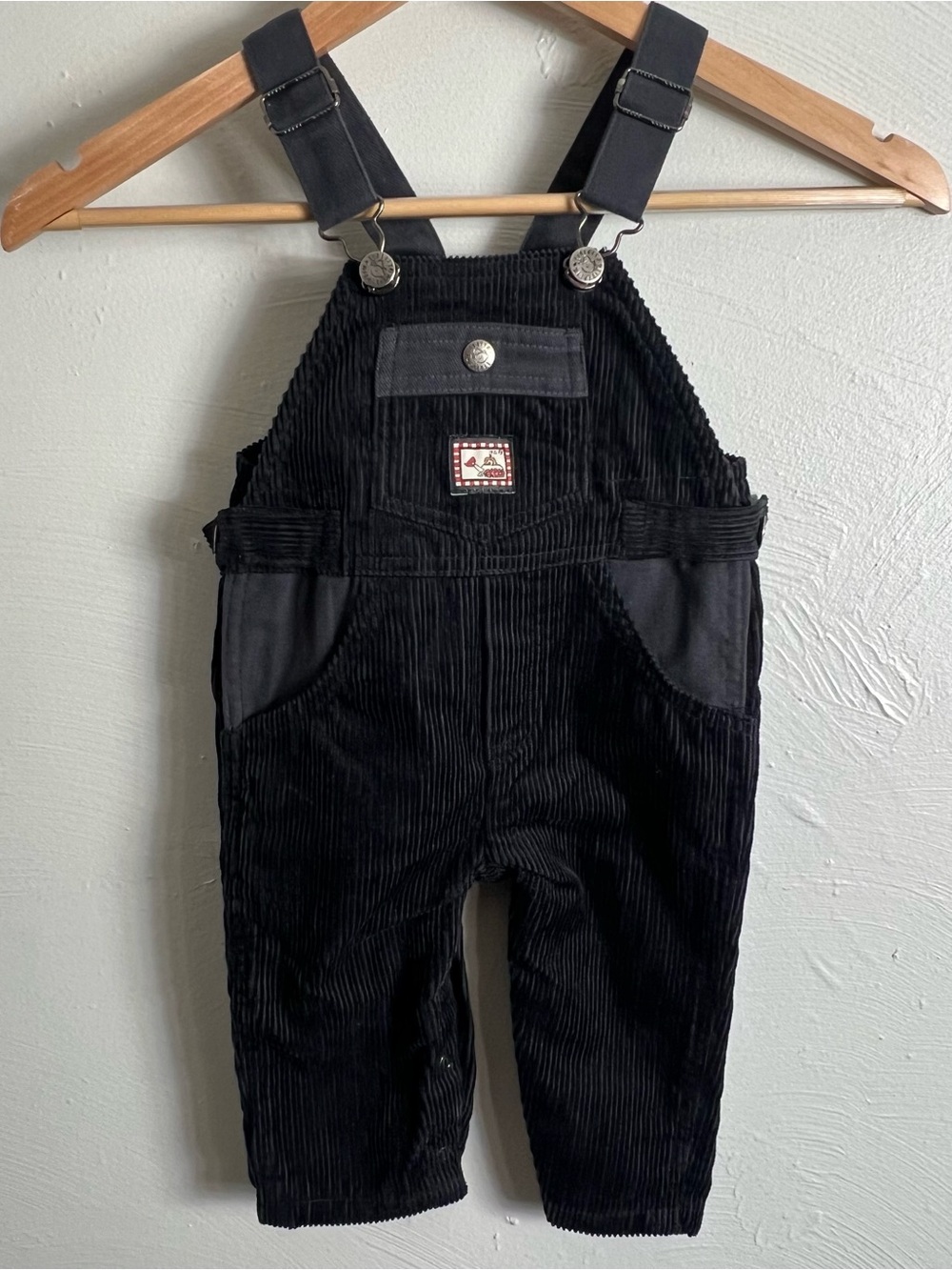 Vintage Liberty Black Corduroy Bib Overalls  12 Months